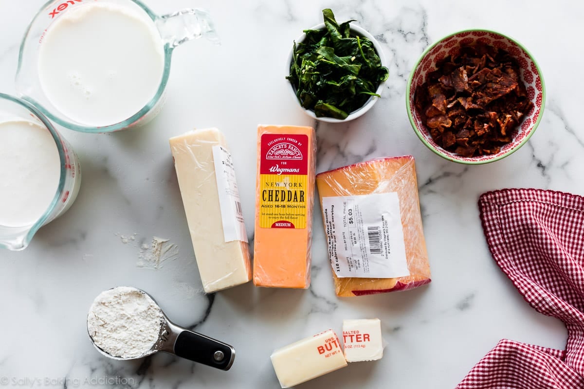 Ingrédients pour la sauce de macaroni au fromage