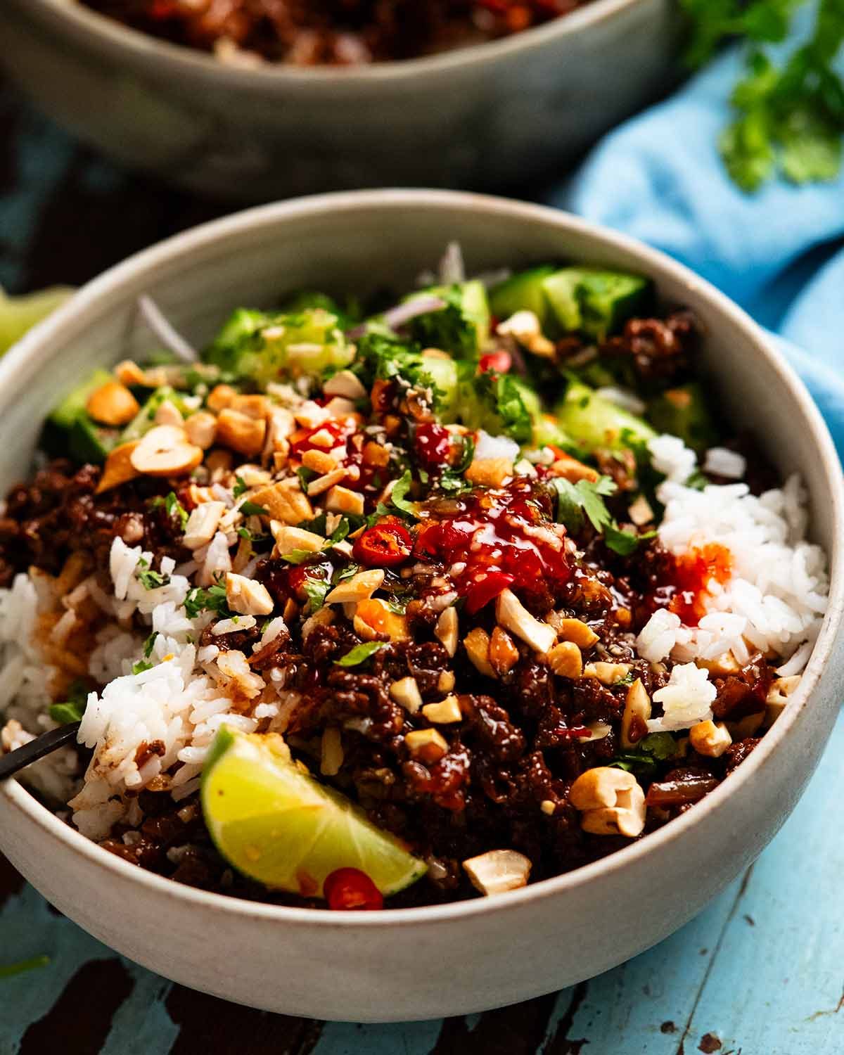 Bol de bœuf au piment doux thaïlandais