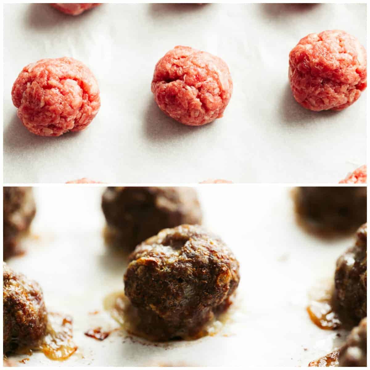 Image étape par étape de la façon de faire des boulettes de viande au four