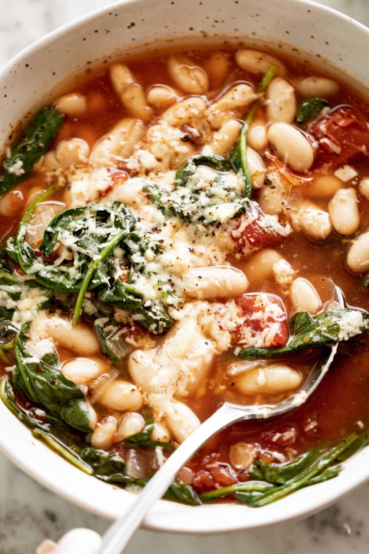 10-Minute White Bean Soup with Parmesan