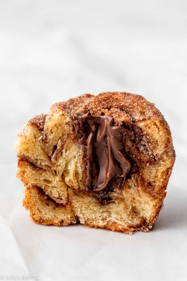 cruffin muffin filled with Nutella.