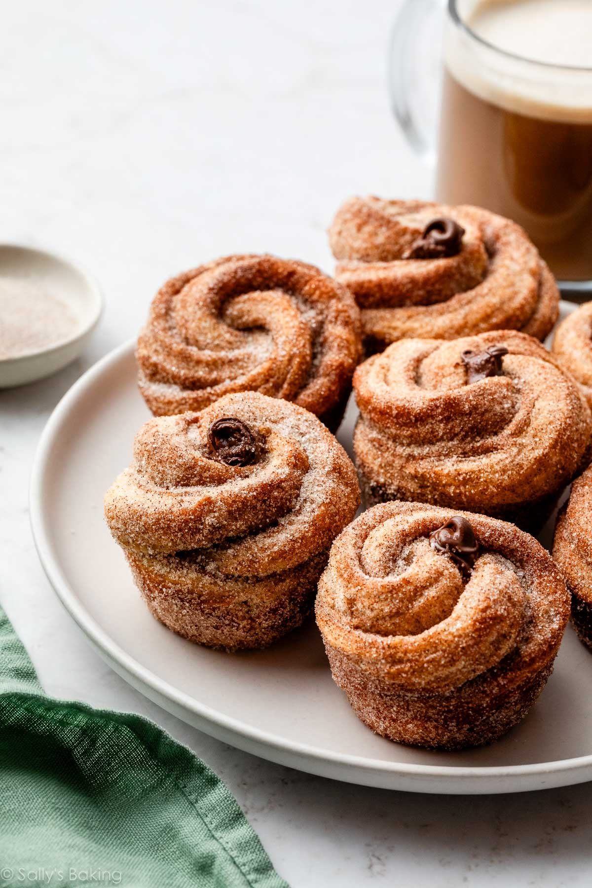 homemade cruffins on plate.