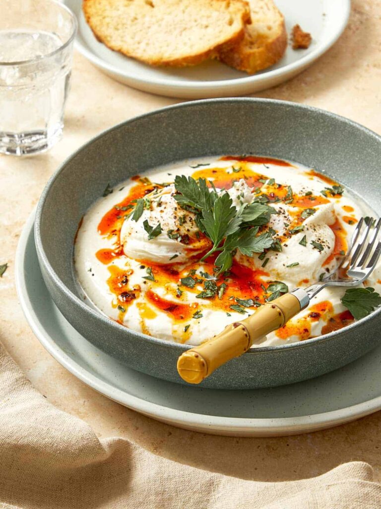 Turkish Eggs (Cilbir) - Cafe Delites Turkish Eggs (Cilbir) Cafe Delites