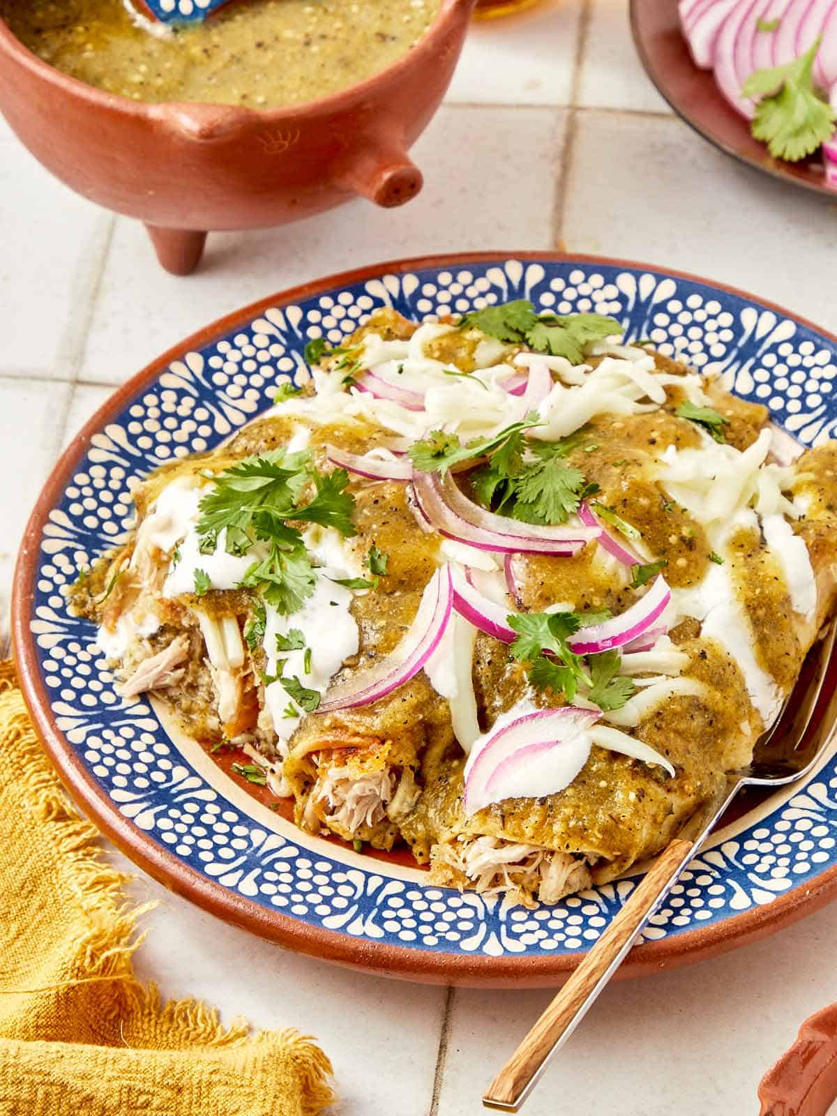 Enchiladas de poulet mexicaines.