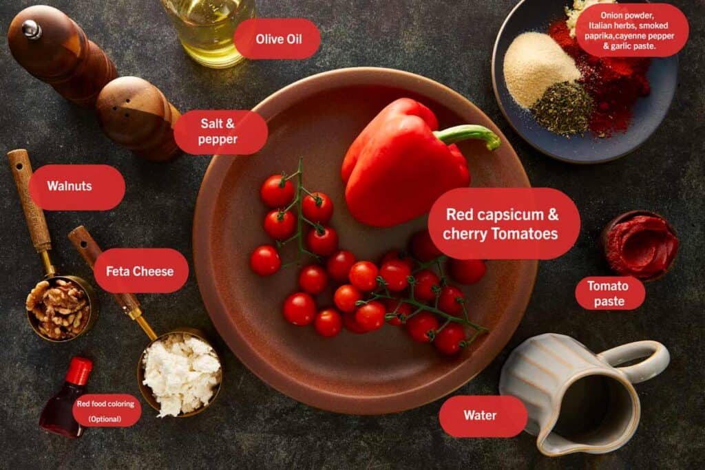 photo des ingrédients vue de haut